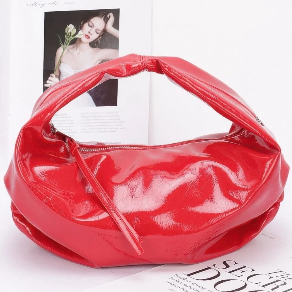 Patent Leather Hobo Bag